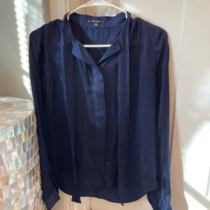 Stella & Dot Preowned Lady Boss navy blue blouse size XS